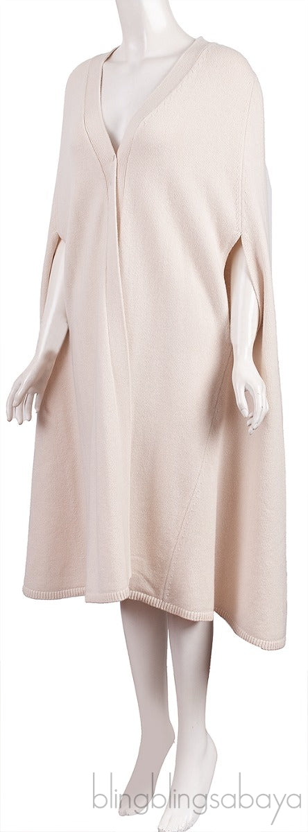 Off-white Open Front Wool Cape