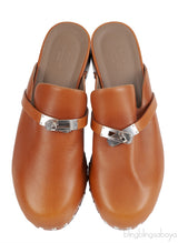 Hermes Carlota Brown Leather Mules