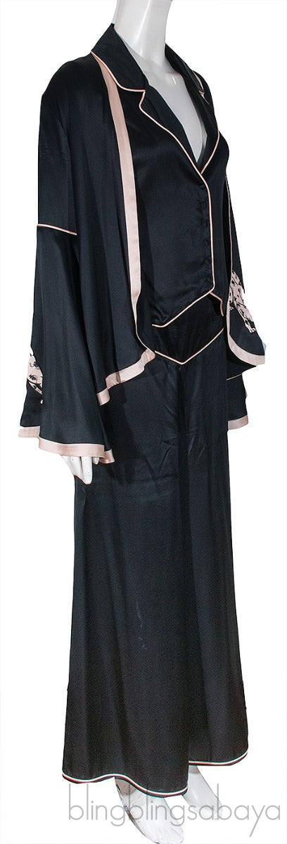 Black Jacket , Blazer & Pajama Set