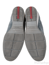 Prada Greenish Grey Sport Suede Wedge Sneakers