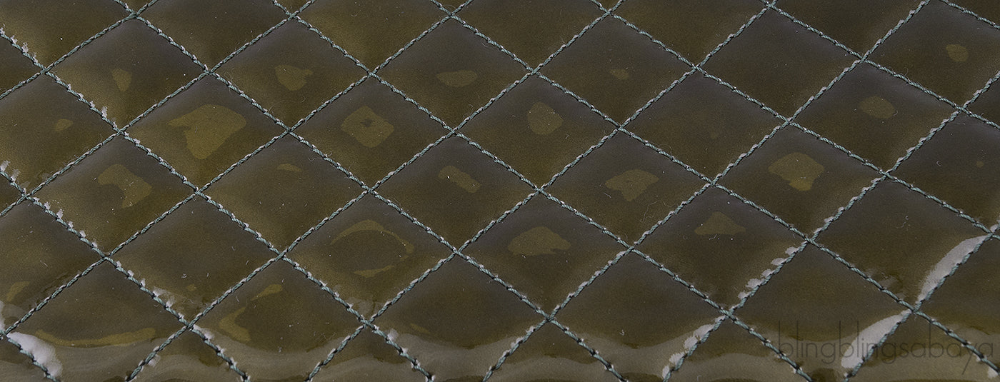 2.55 Olive Green Patent Quilted Flap XL