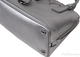Silver Saffiano Promenade Top Handle Bag