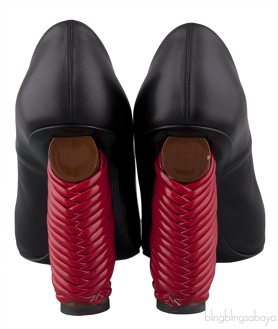Black Pointed Toe Braided Heels