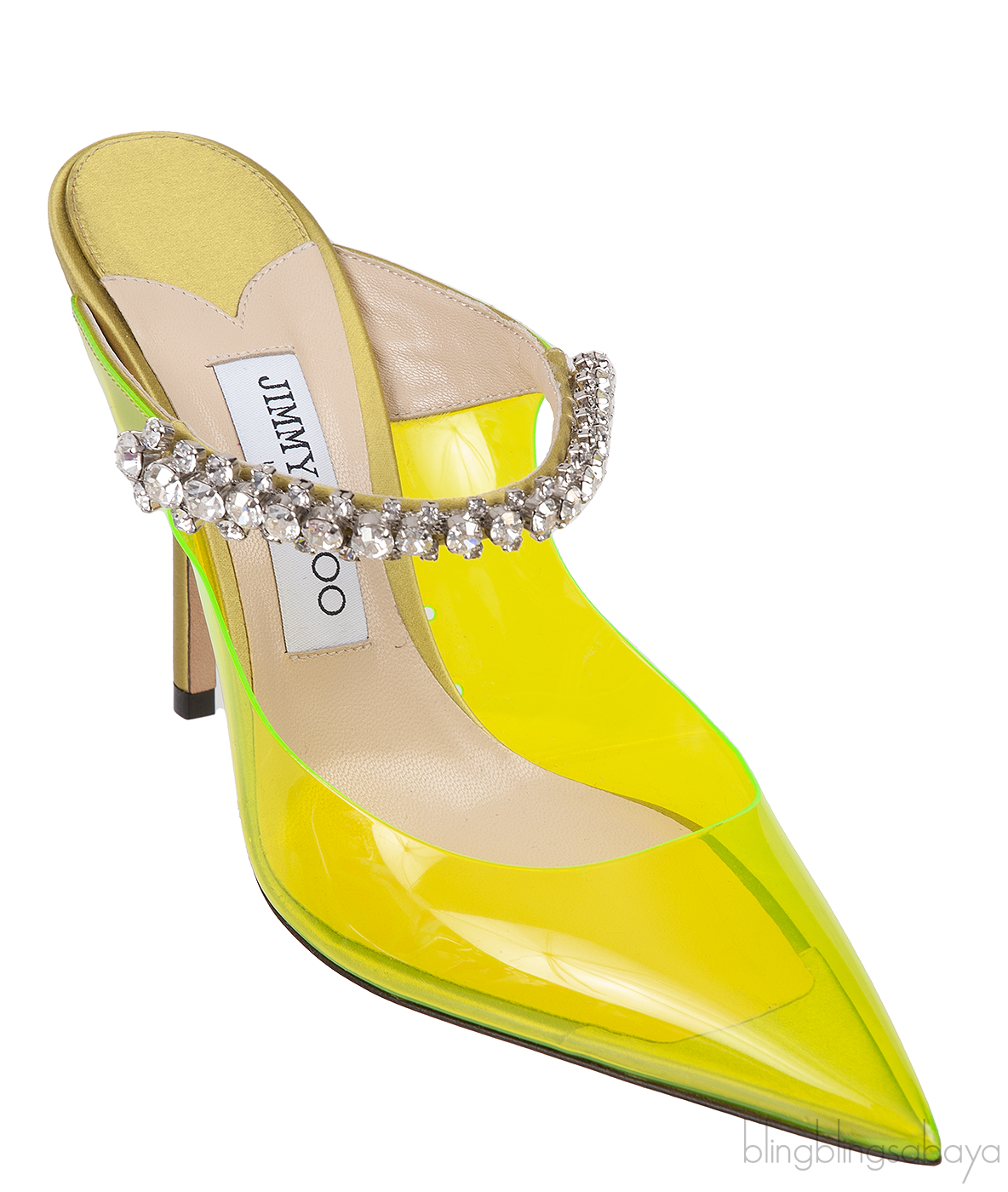 Jimmy Choo Bing Green PVC 100 mm Crystal