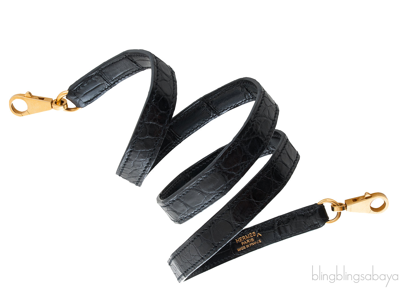 Kelly Black Crocodile Shoulder Strap