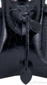 Azzedine Black Faux Croc Mini Bag