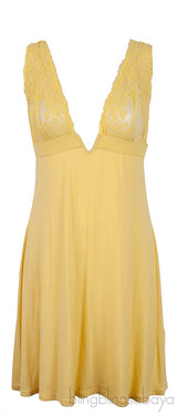 Audrey Yellow V-neck Camisole Dress