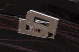 Hermes Kelly Wallet Burgundy Crocodile PHW