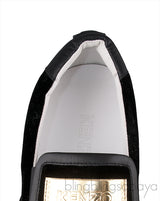 Black Velvet Logo Slip-on Platform
