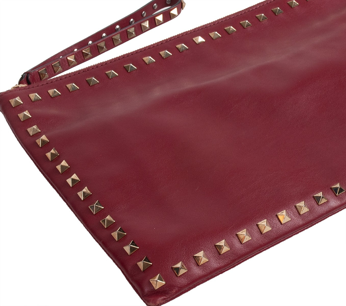 Dark Red Rockstud Large Clutch