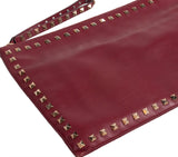 Dark Red Rockstud Large Clutch