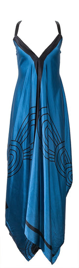 Kitty Draped Printed Silk-Satin Maxi Dress