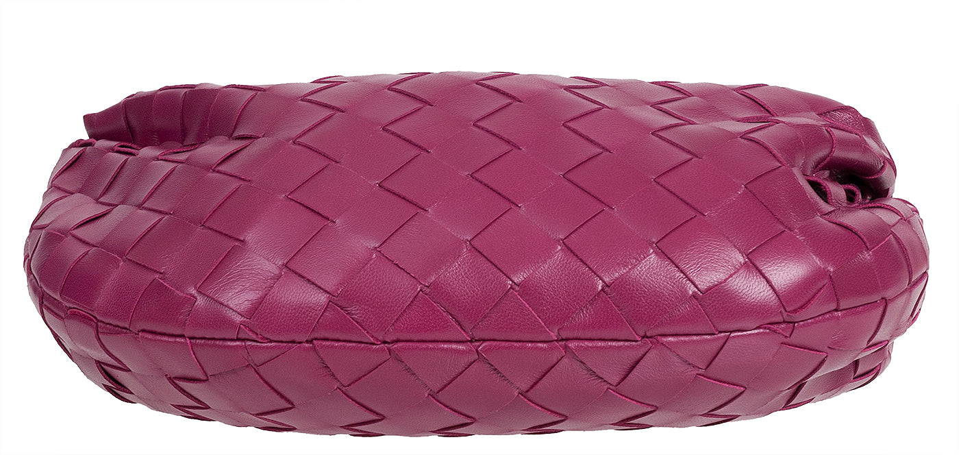Plum Jodie Mini Knotted Intrecciato Pouch