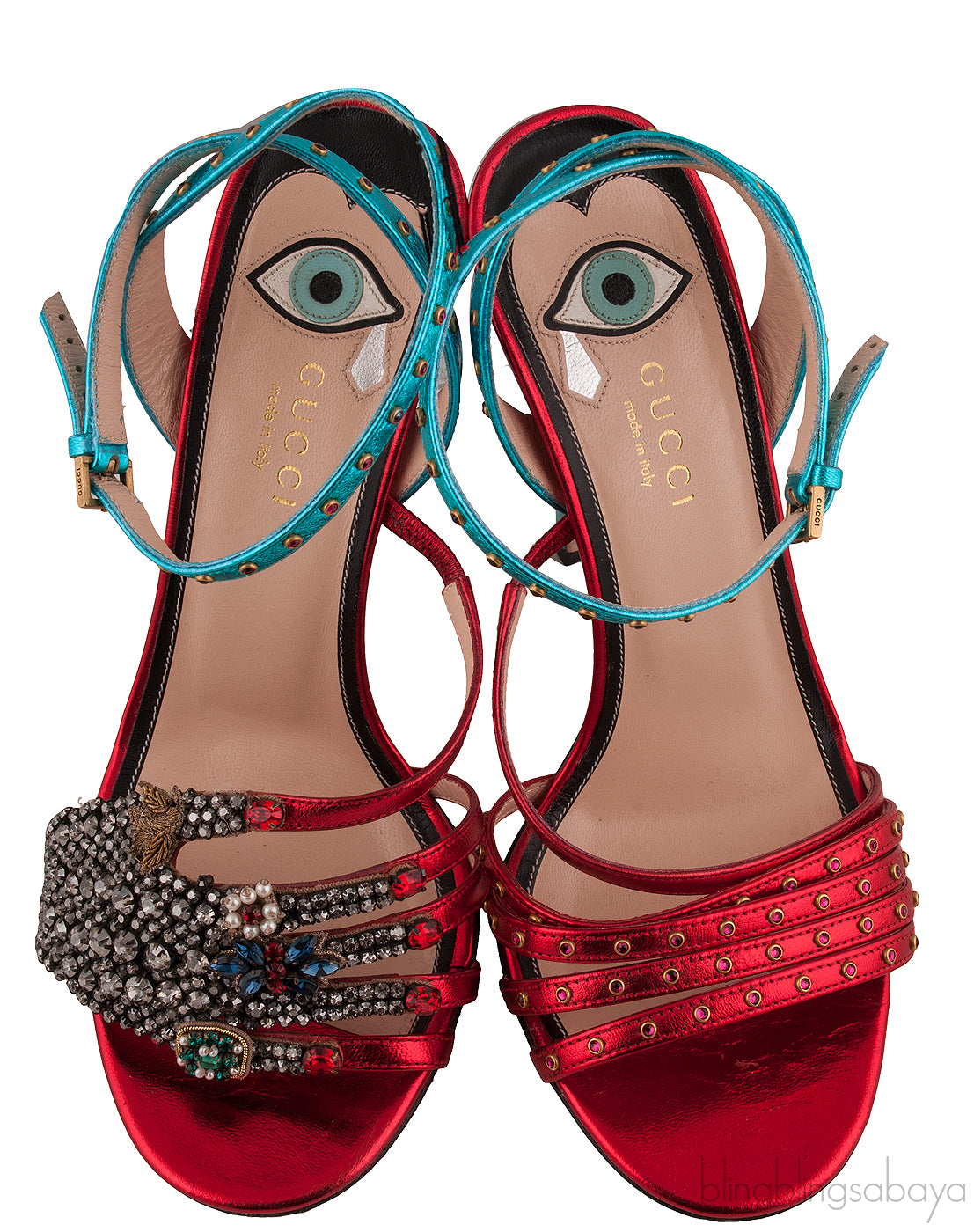 Crystal Hand Applique Emb. Sandals