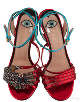 Crystal Hand Applique Emb. Sandals