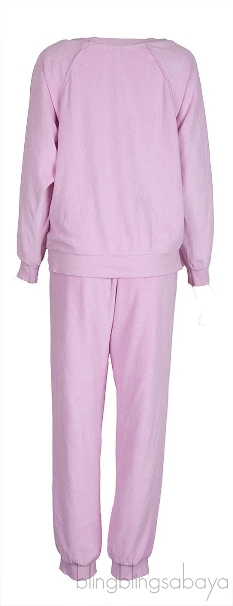 Light Pink Raglan Sweatshirt & Track Pants