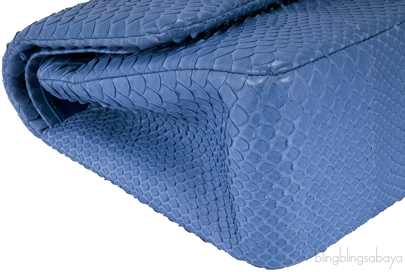 Classic Jumbo Blue Python Flap Bag