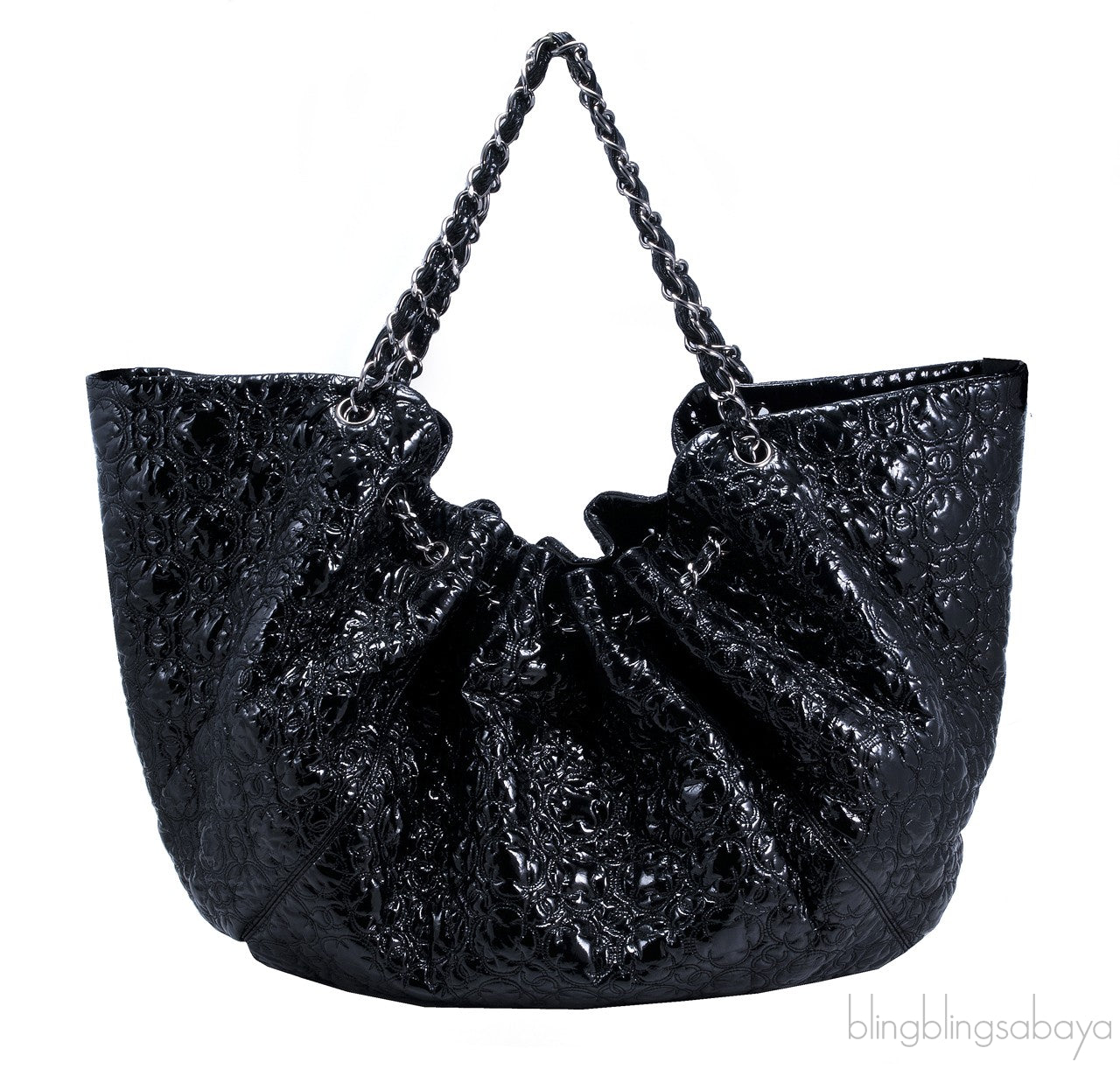 Black Patent XXL Symbol Tote