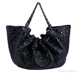 Black Patent XXL Symbol Tote