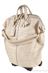 Nightingale Calf Leather Croc Embossed Luggage Trolley