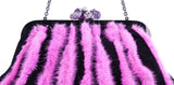 Fur Embellished Clutch Shoulder Bag