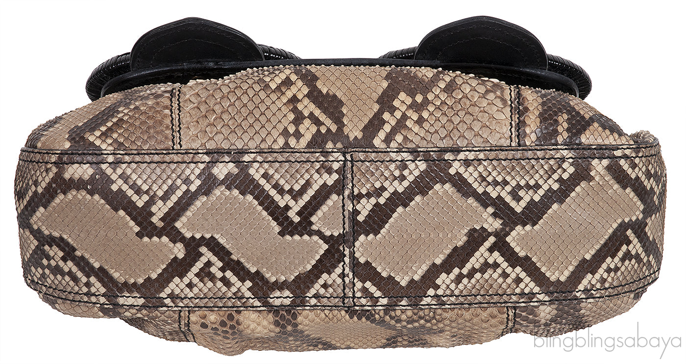 Fendi Brown Natural Python Flap Bag