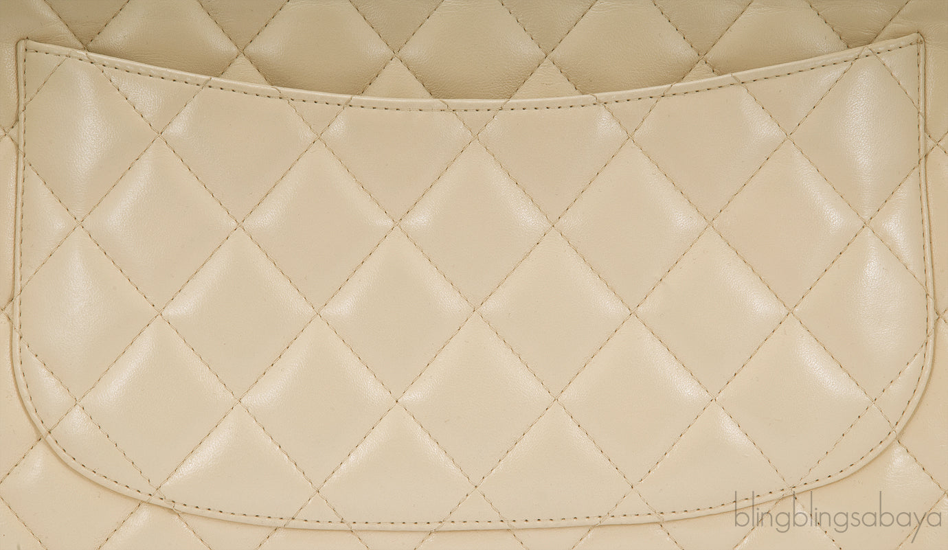 Beige CC Jumbo Flap Bag