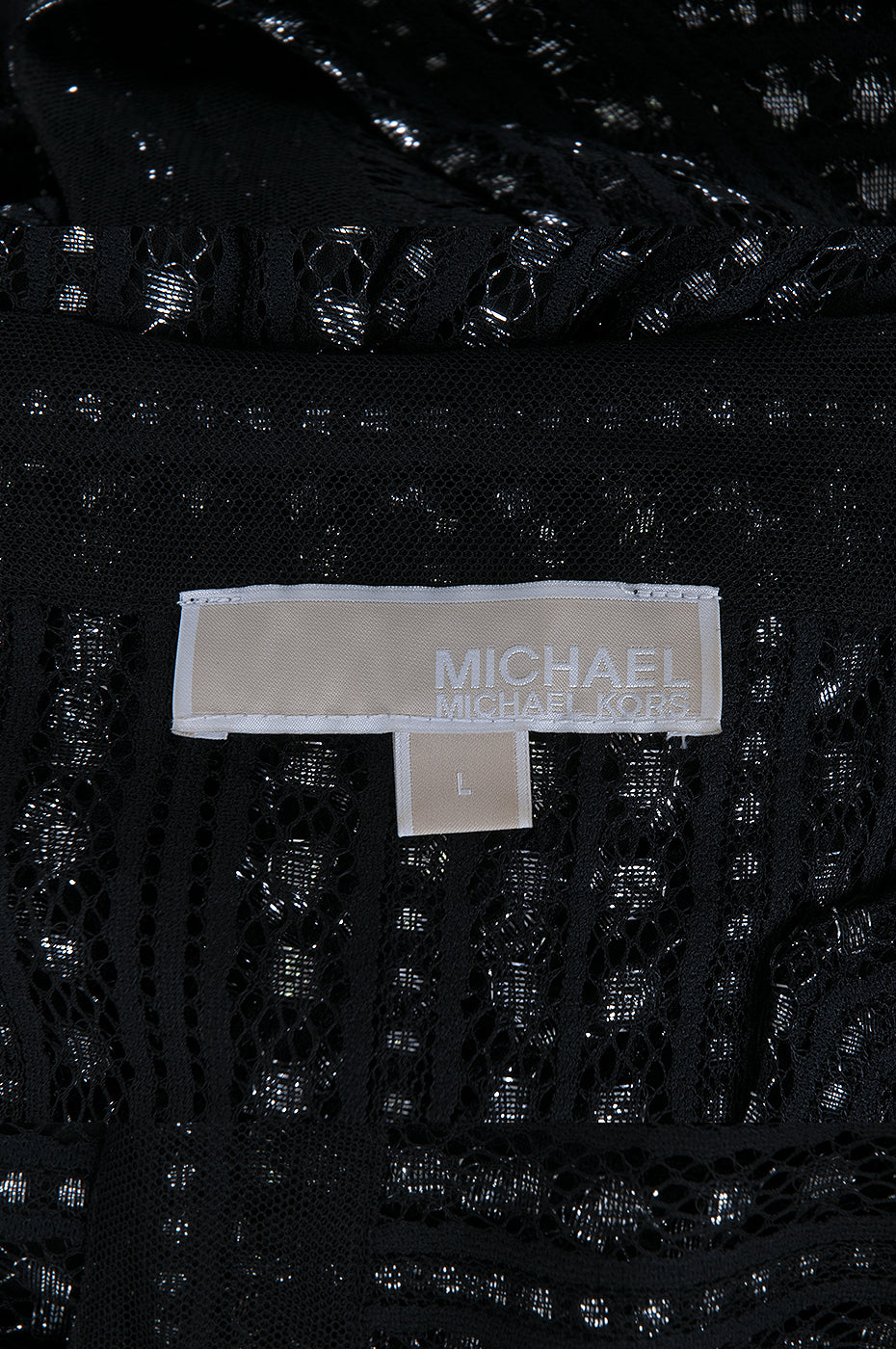 Michael Kors Black Lame Studded Lace Dress