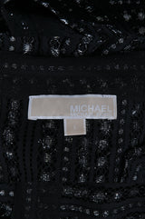 Michael Kors Black Lame Studded Lace Dress