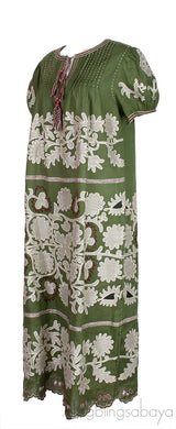 Petra Tasseled Embroidered Linen Midi Dress