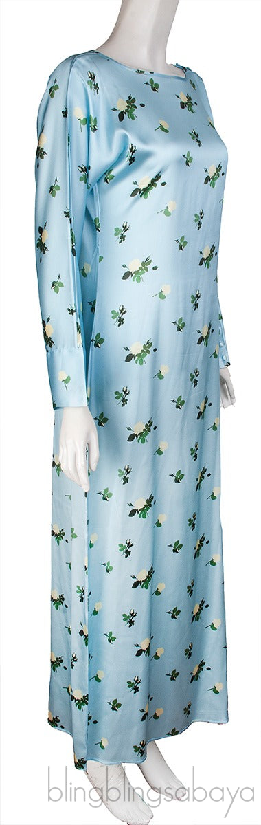 Sky Blue Floral Maxi Dress