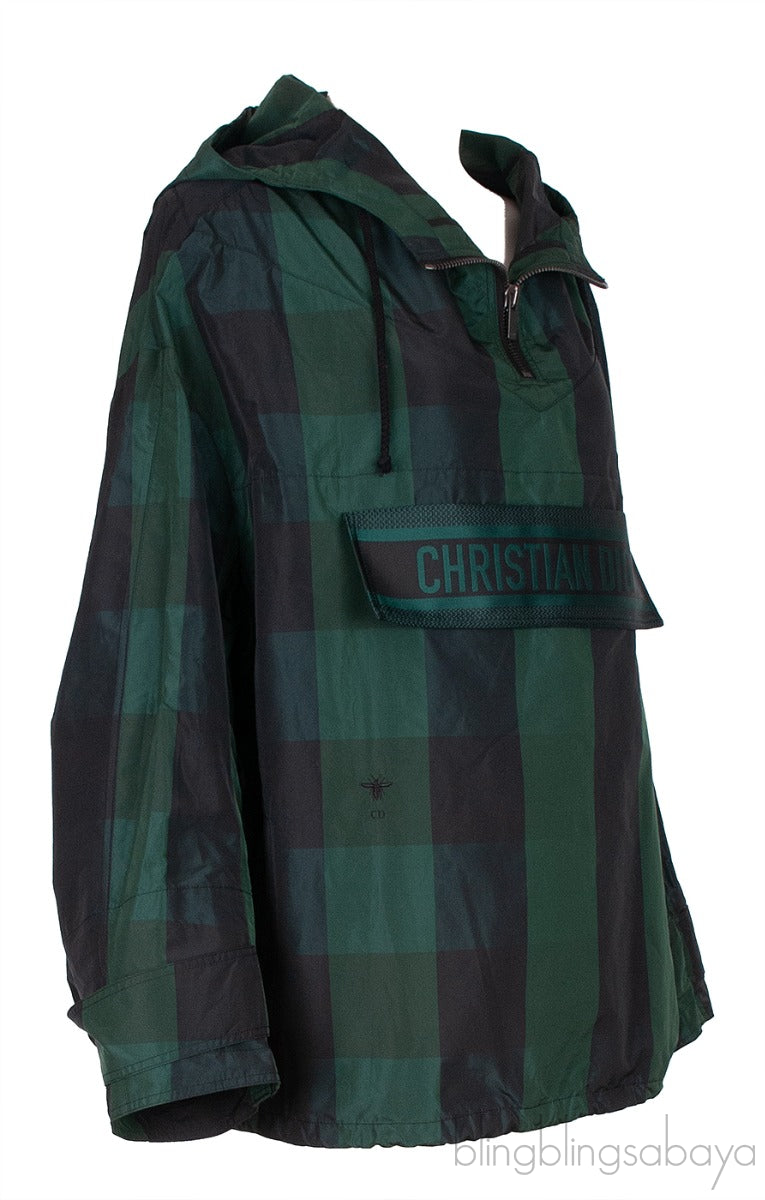 Dior Black & Green Plaid Polyester Rain Jacket