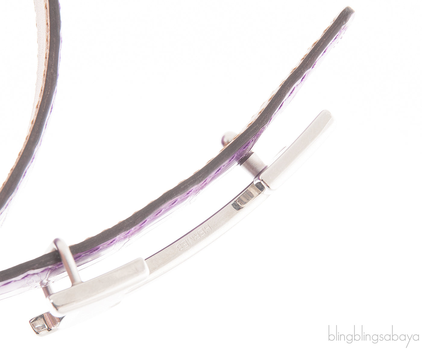 H Belt Amethyst Crocodile