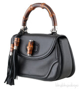 Black Bamboo Top Handle Bag