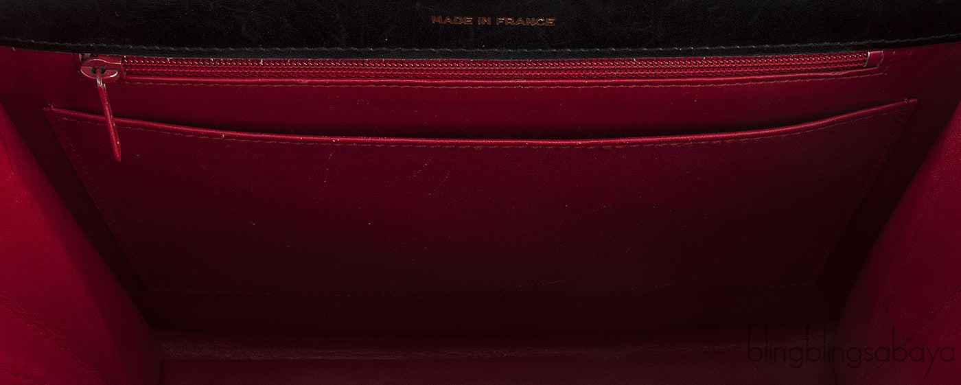 Vintage Black Lizard Top Handle Bag