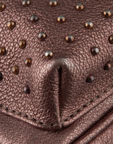 Metallic Leather Studded Mini Backpack