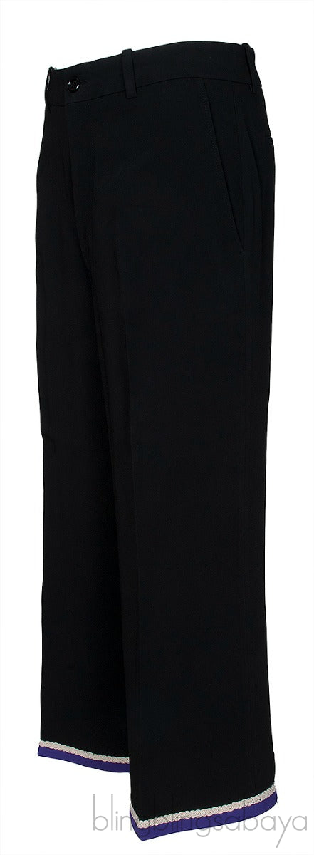 Purple Trim Wide Leg Trouser