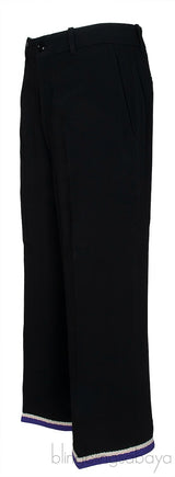 Purple Trim Wide Leg Trouser