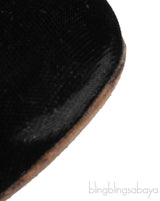 Kitty Black Velvet Flat Shoes