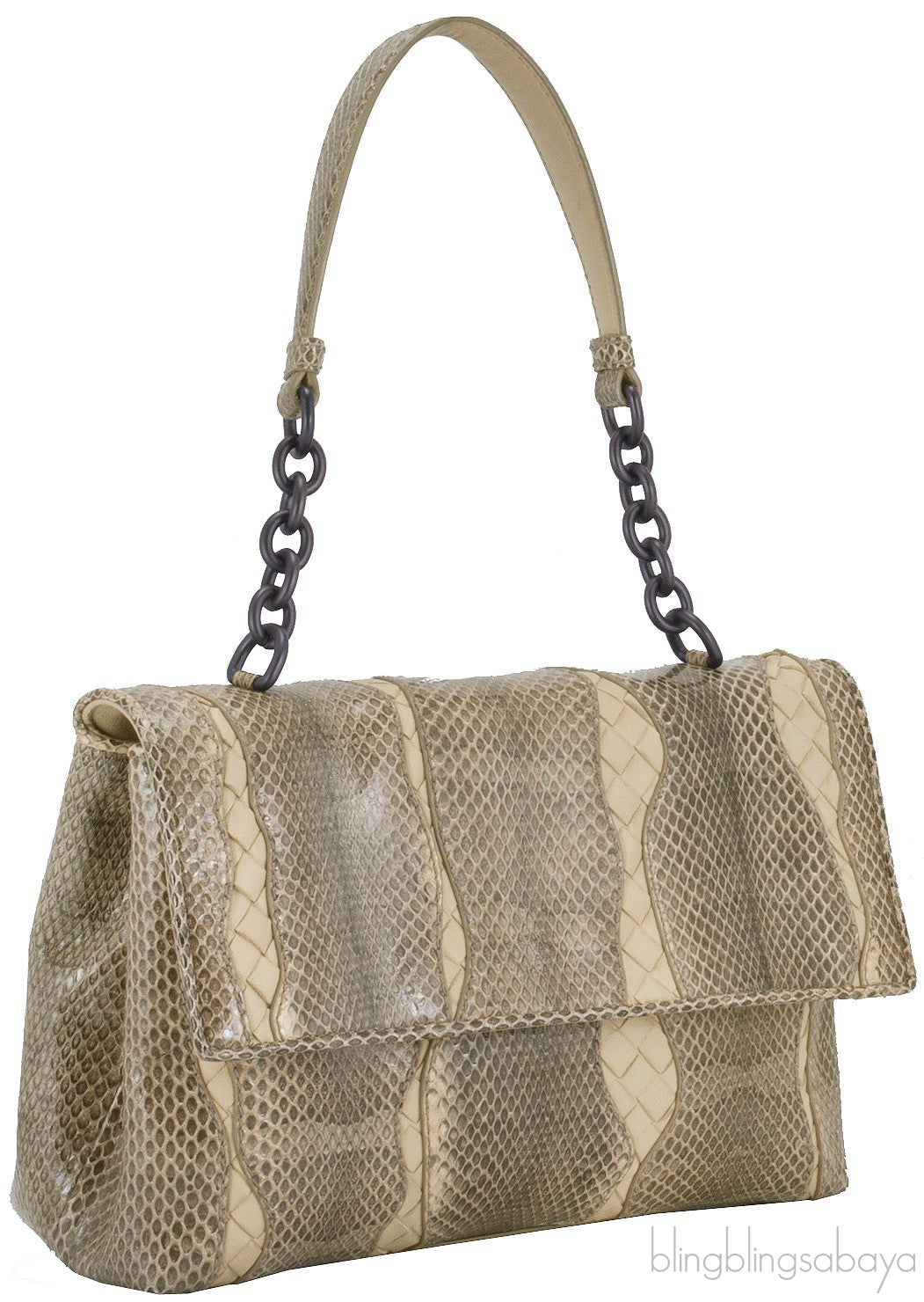 Snakeskin Intrecciato Shoulder Bag*