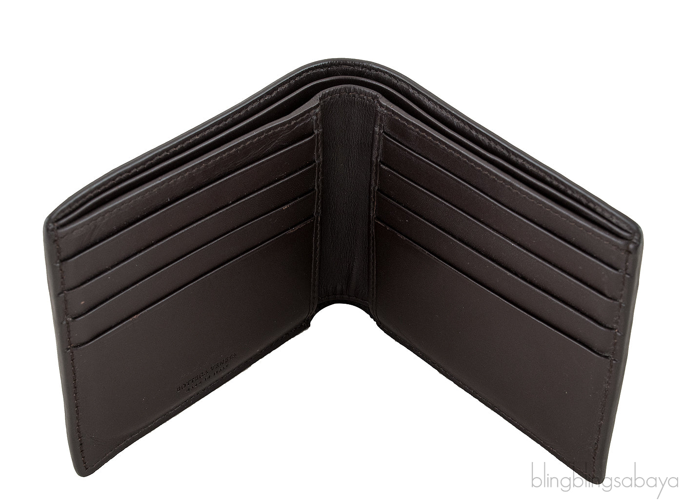 Brown Intrecciato Bi-fold Wallet