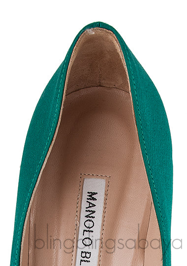 Borlak Emerald Green Satin Heels