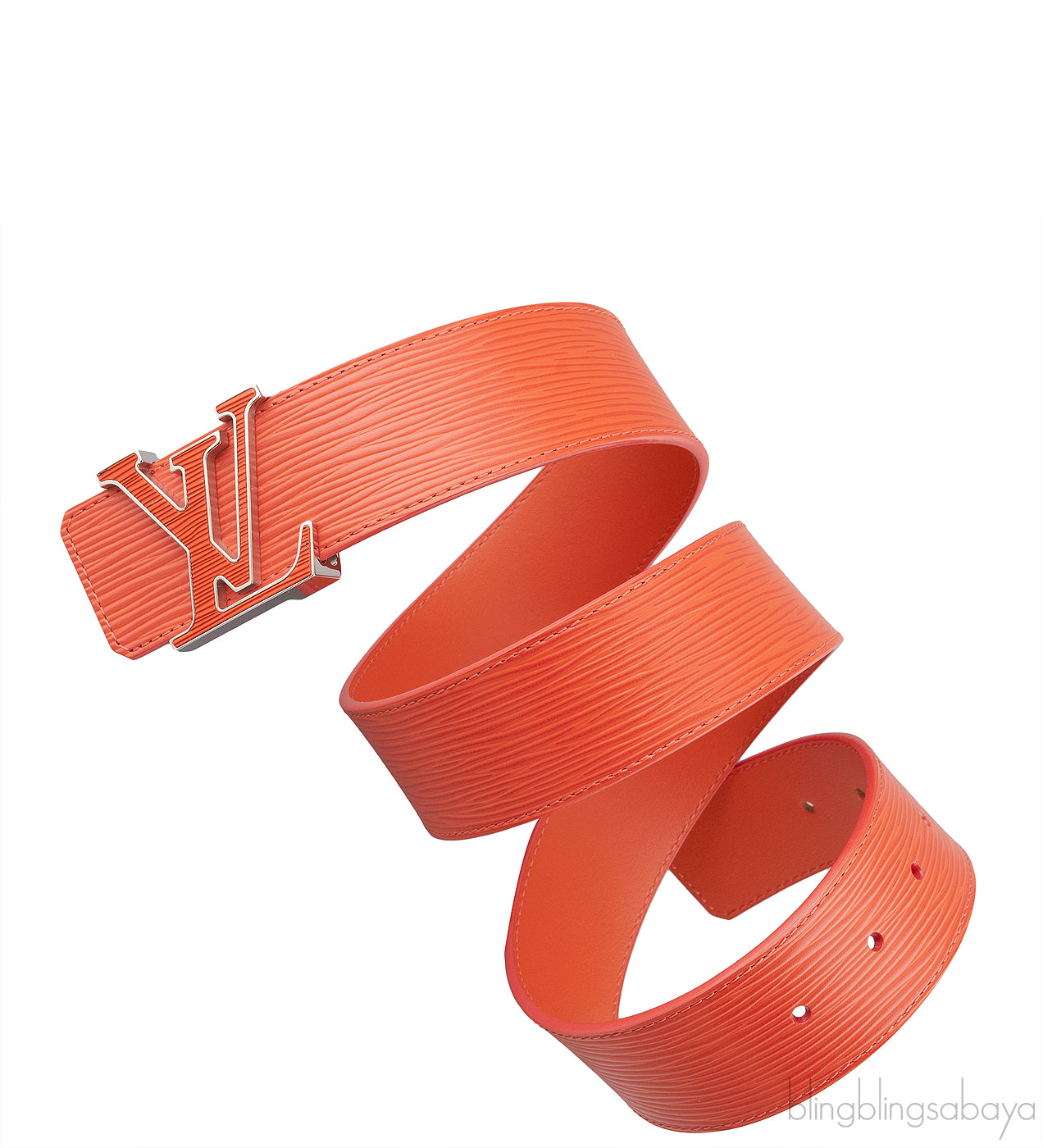 Louis Vuitton Epi Leather Logo Initial Orange Belt