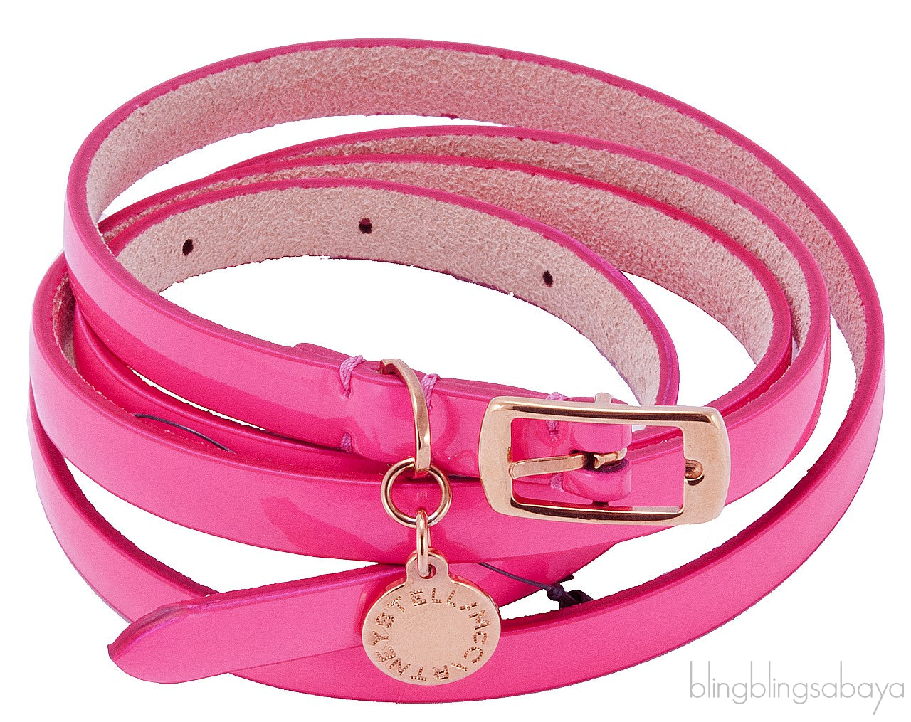 Stella McCartney Fuchsia Patent Faux Leather Belt