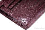Kelly Cut Porosus Crocodile Bordeaux