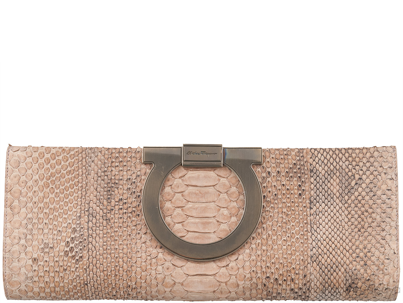 Brown Python Long Clutch