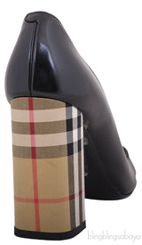 Black Pointed Toe Checkered Heels