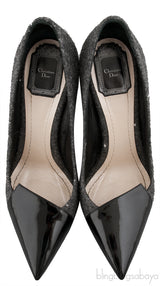 Bi-color Wool Leather Toe Heels