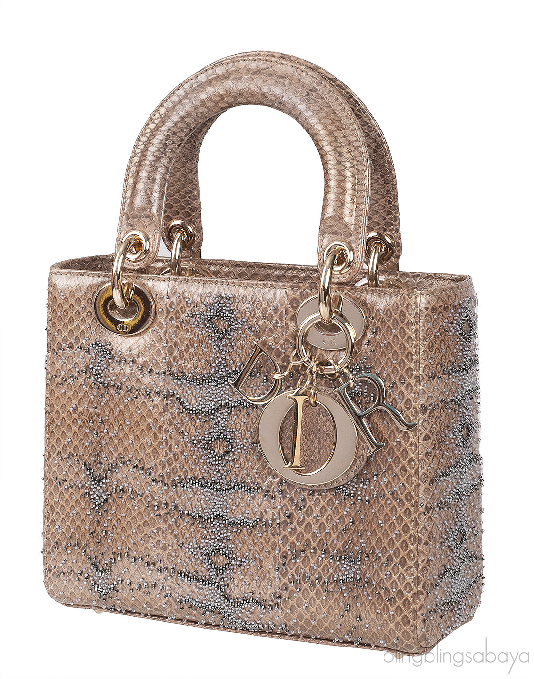 Lady Dior Beaded Python Small Handbag GHW