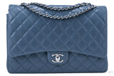 Maxi Jumbo Blue Tempete Flap Bag